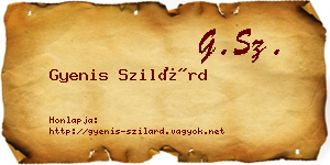 Gyenis Szilárd névjegykártya