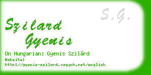 szilard gyenis business card
